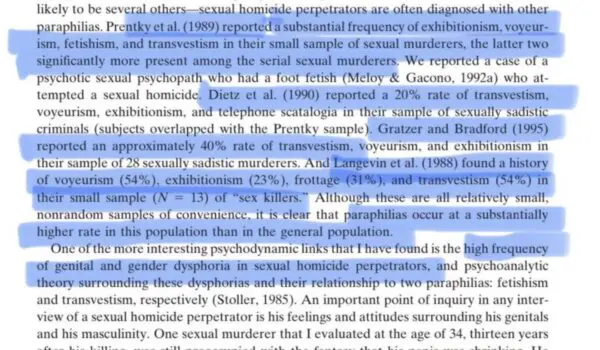 Sex killers are heavily transvestites by Jane Johnson