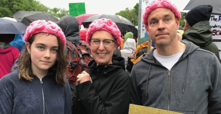 Liberal marchers break out their latest knit hat du jour