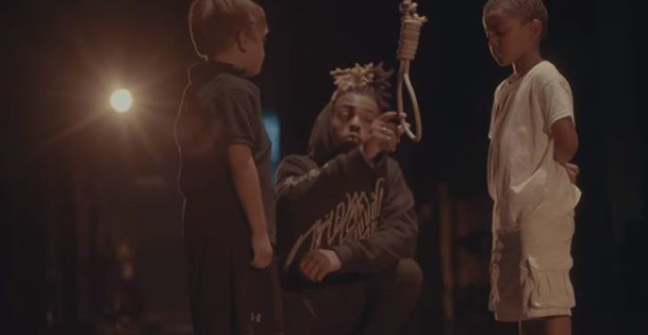 Rapper pretends to lynch a young white child in his latest video