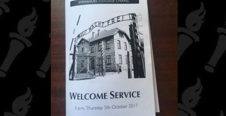 Unreal: Cambridge U. college uses image of Auschwitz death camp on welcome leaflet