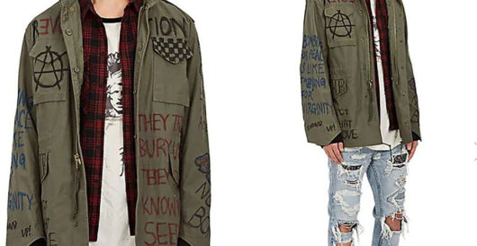For the liberal who has everything: an Antifa-inspired jacket for a mere $375 by Howard Portnoy