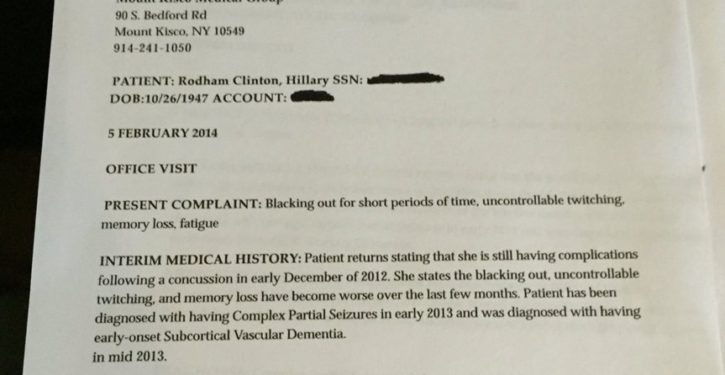 Hillary Clinton’s personal doctor lied about how sick she was in 2016