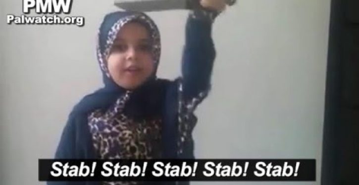 Peaceful ‘Palestinians’ teach child to ‘Stab! Stab! Stab! Stab!’