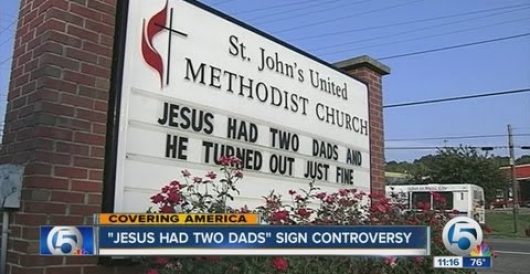 Find out why the sign outside a church has parishioners seeing red by Ben Bowles