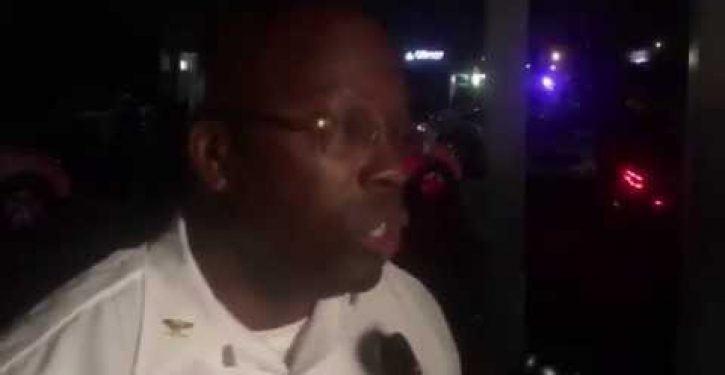 Ferguson police chief’s call for ‘patience’ interrupted by gun shots on live TV