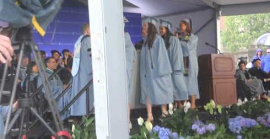 Columbia U. mattress girl carries her mattress on-stage at graduation (Video) by LU Staff