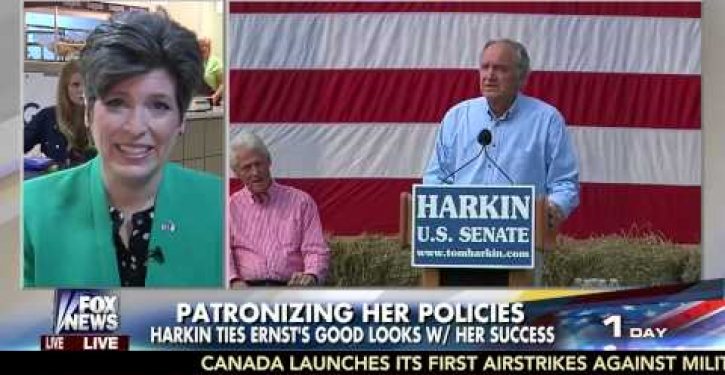 Iowa GOP Senate candidate Joni Ernst responds to Tom Harkin’s sexist eye candy remark (Video)
