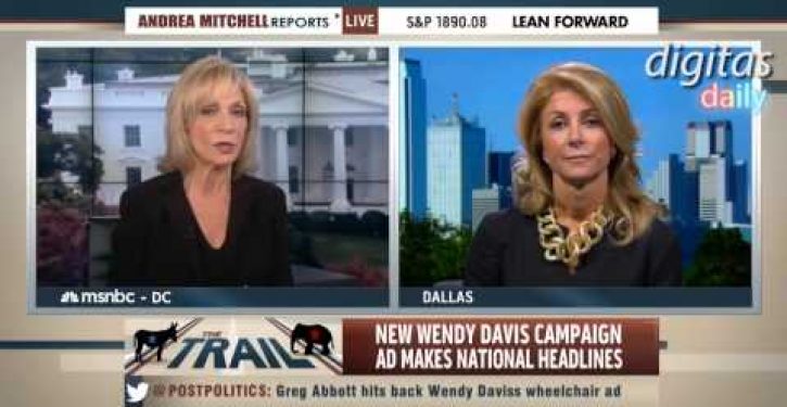 Andrea Mitchell doesn’t believe Greg Abbott is really handicapped