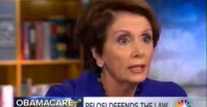 A confused Nancy Pelosi attempts — and fails — to wriggle out of her own Obamacare lie