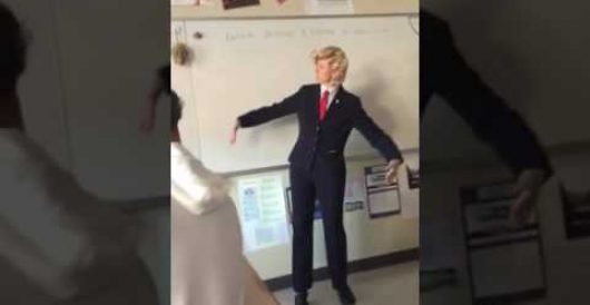 HS math teacher dresses up as Trump, dances to shouts of ‘F**k Donald Trump’ by Howard Portnoy