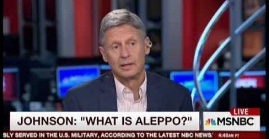 Libertarian candidate Gary Johnson: ‘What’s Aleppo?’ by Jeff Dunetz