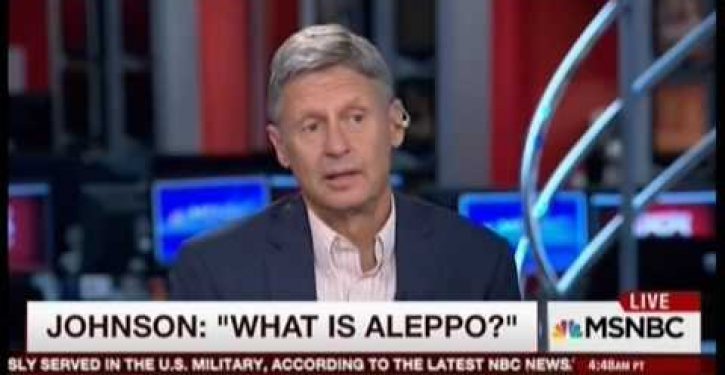 Libertarian candidate Gary Johnson: ‘What’s Aleppo?’