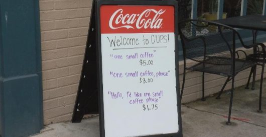 Signs of the times: Why has this sign outside a Virginia coffee shop gone viral? by Howard Portnoy