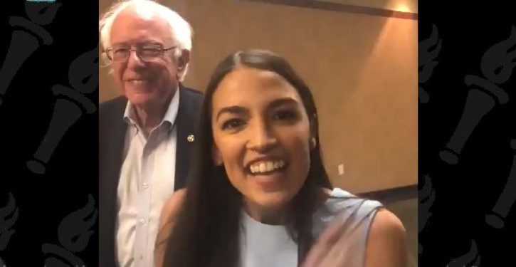 Ocasio-Cortez hits campaign trail with Sanders, promises to turn Kansas ‘red'(?)