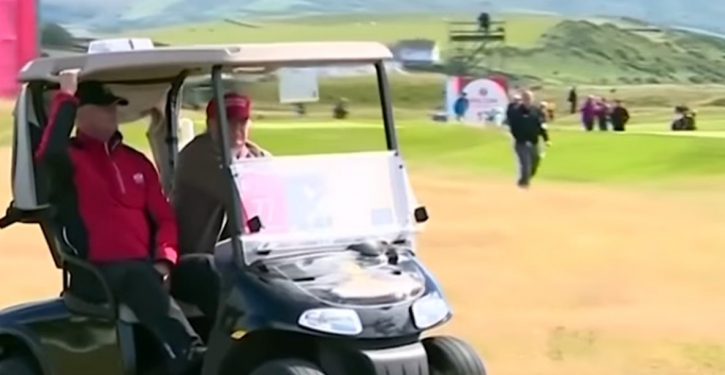 Oh, the humanity! CNN captures Trump golfing without wearing a mask