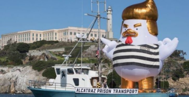 Inflatable ‘Trump Chicken’ dressed like a prisoner to sail off coast of San Francisco