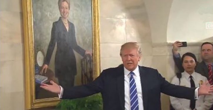 On way to SCOTUS announcement, WH reporters deliberately marched past Hillary Clinton portrait