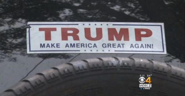 Driver with Trump Derangement Syndrome nearly runs down another motorist over bumper sticker
