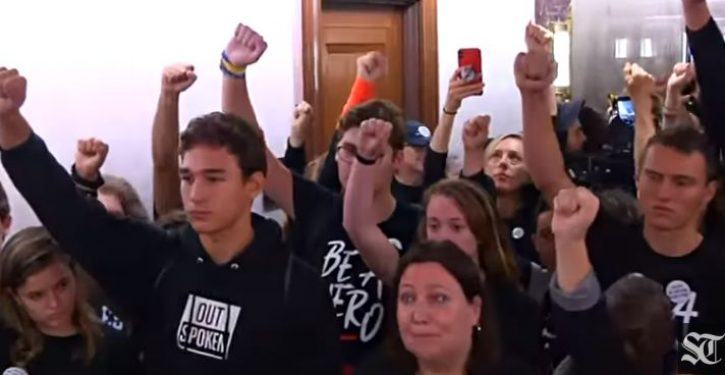 GOP senators are literally being doxxed during their question periods in Ford-Kavanaugh hearing, by someone on Capitol Hill