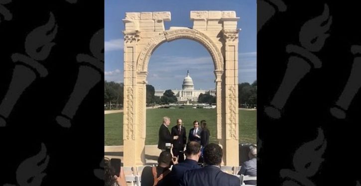 Irony, or symbol? ‘Arch of Baal’ replica on National Mall framed Capitol Hill during Kavanaugh-Ford hearing last week