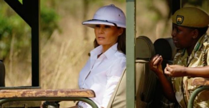 Media blast Melania Trump for wearing ‘colonial’ white pith helmet on Kenya safari