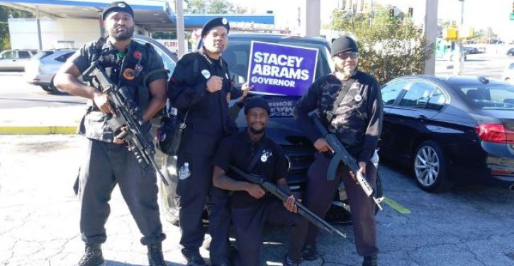 Black Panthers armed with assault rifles campaign for Stacey Abrams; one problem