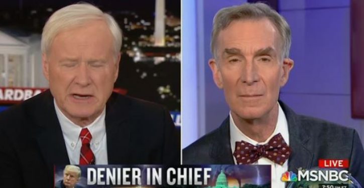 Chris Matthews to Bill Nye: Do you think climate change is to blame for illegal immigration?