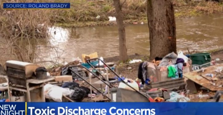 Homeless camp creating toxic waste nightmare in northern California waterway