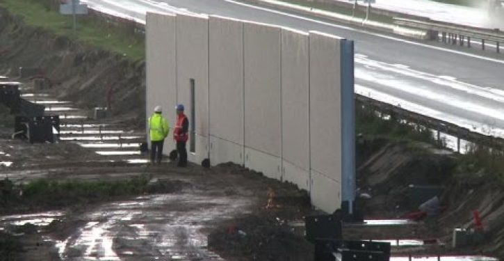 A 10-ft-high Trump wall has gone up … in Calais, France