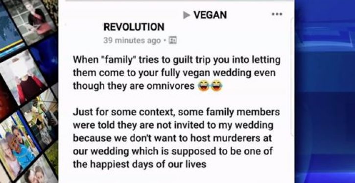 Vegan bride disinvites meat-eating guests, including her own mother, from her wedding