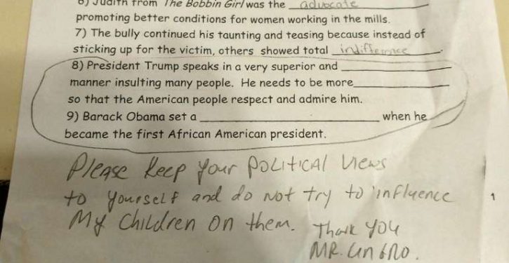 11-year-old docked points on school test for not bashing Trump