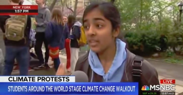 MSNBC gives kudos to kids cutting weeks of school for climate change