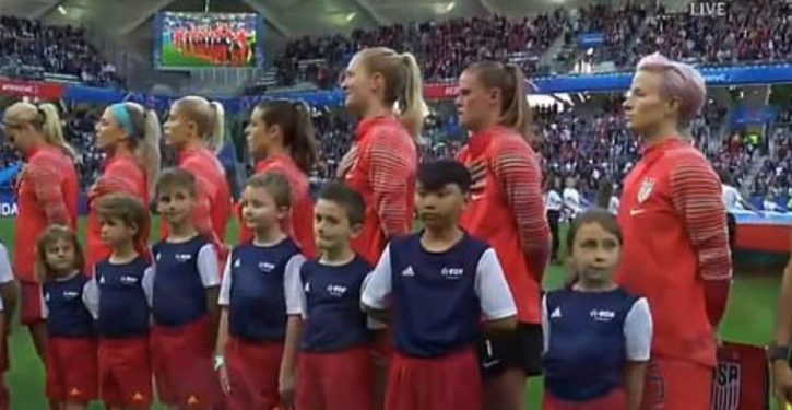 Women’s soccer star refuses to sing national anthem, as ‘f-you’ to Trump