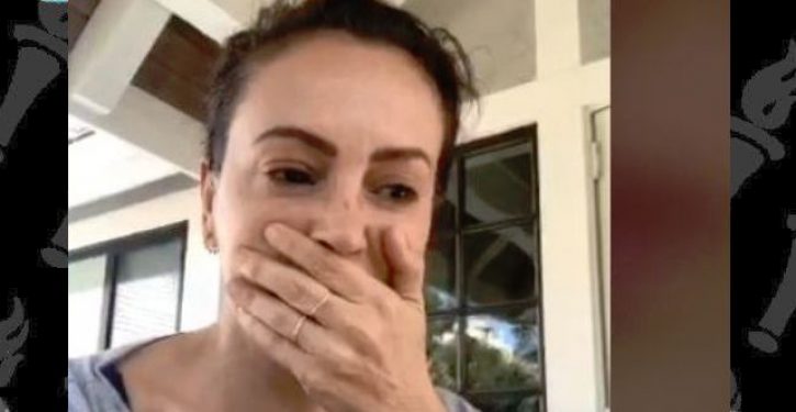 Alyssa Milano’s face mask reveals everything you need to know about the Left
