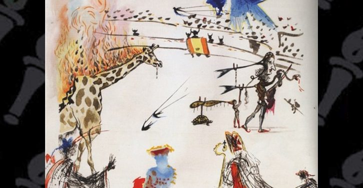 Man walks out of San Francisco gallery with Salvador Dali painting