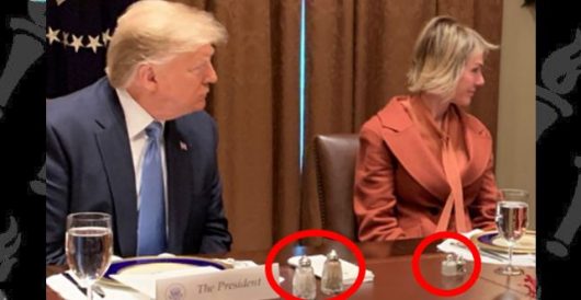 Trump gets bigger salt and pepper shakers than guests at working lunches or dinners by LU Staff