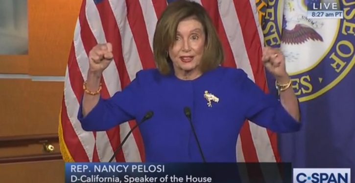 Pelosi, apparently with a straight face, warns against ‘poison pills’ in relief bill