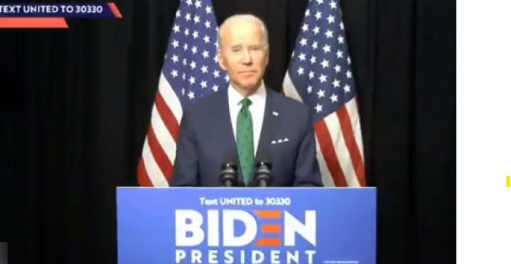 After delivering Tuesday victory speech via live stream, Biden freezes in place