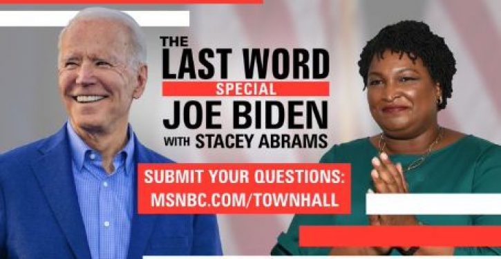 Psych: Did Biden appear on MSNBC special with Stacey Abrams for purpose of NOT naming her as running mate?