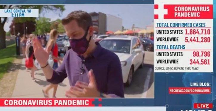 Concerned citizen forces on-air admission from NBC reporter: His cameraman not wearing a mask