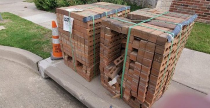 People want to know who’s delivering pallets of bricks to protest sites across the U.S.