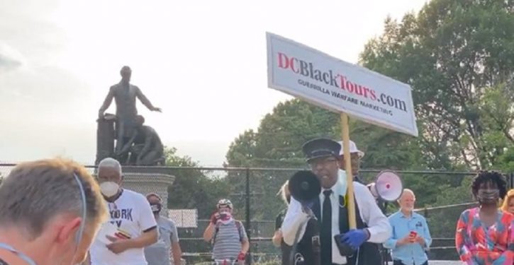 ‘Y’all don’t even know the history’: Sign-carrying black man rips protesters who want to take down Lincoln statue