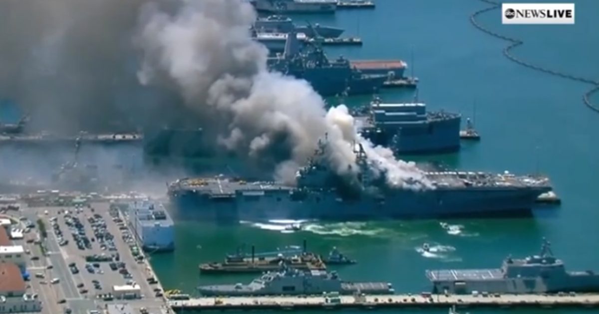 Navy fear: USS Bonhomme Richard, still burning in San Diego, may be ...