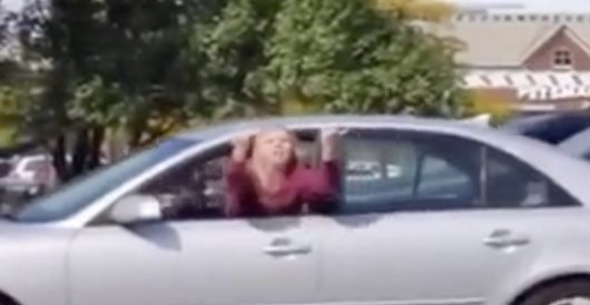 Woman behind wheel flips bird at Trump rally, rear-ends car in front of her, gets ticket by Jeff Dunetz