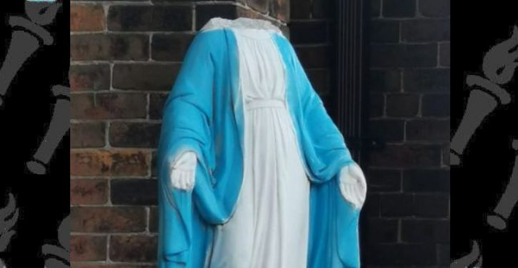 Vandals behead Virgin Mary statue as attacks on Catholic symbols continues