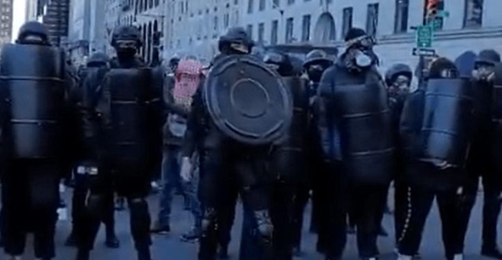 Antifa in riot gear, BLM march in NYC, female journalist attacked