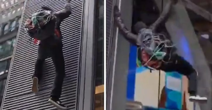 Anti-capitalist protester scaling Chase Bank in NYC loses grip, falls 30 feet