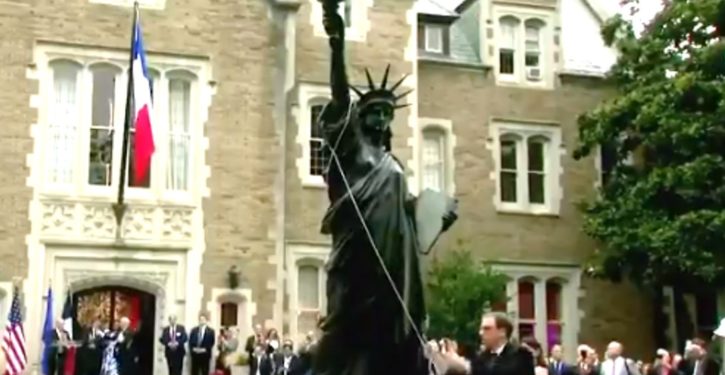 French-loaned Statue of Liberty replica unveiled at ambassador’s residence in D.C.