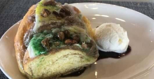 Picture of the Day: Praline King Cake with blueberry sauce (from New Orleans) by LU Staff