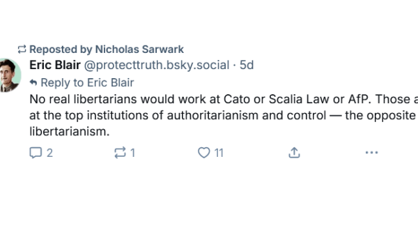 Nicholas Sarwark attacks the Cato Institute by Robert Davis